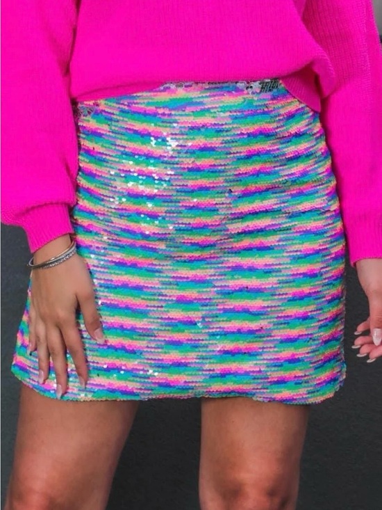 Jess Lea Dresses & Skirts - Jess Lea Sequin Mini Skirt in Multicolor Sz. medium